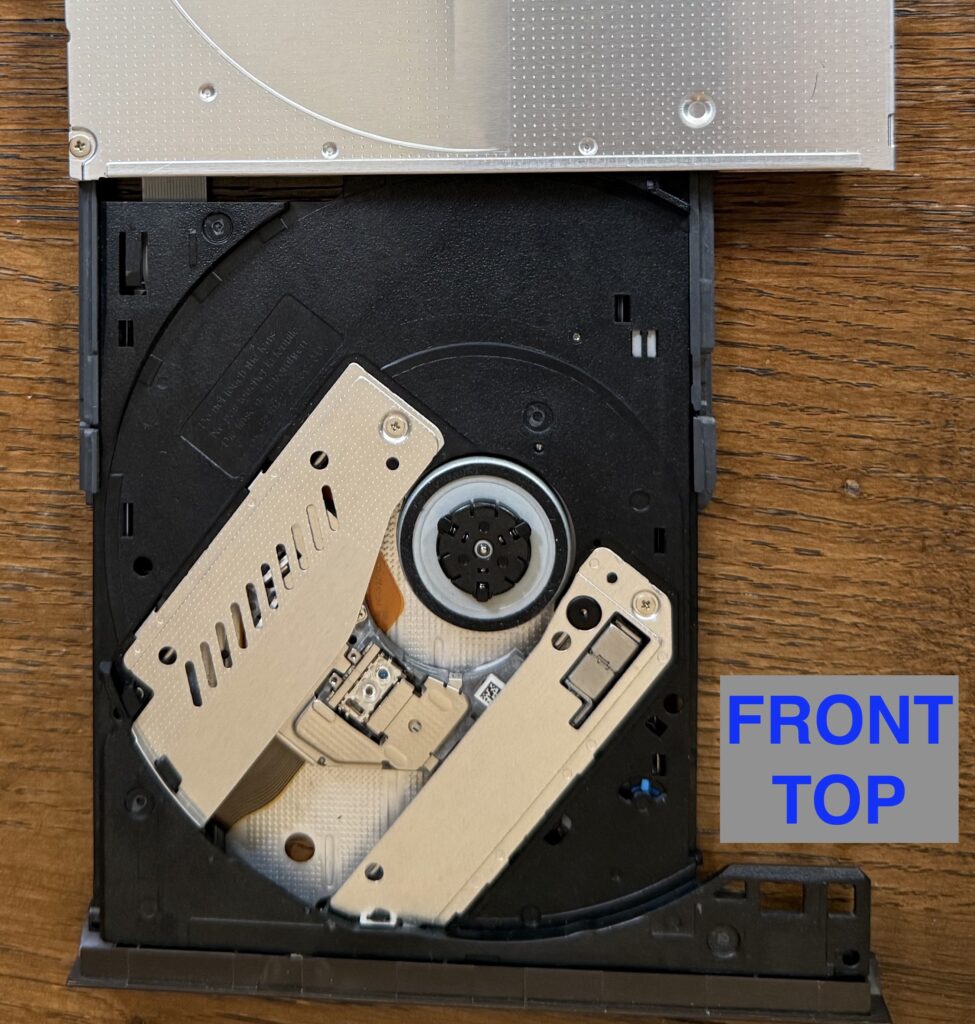 A top down view of the disk platter, ejected